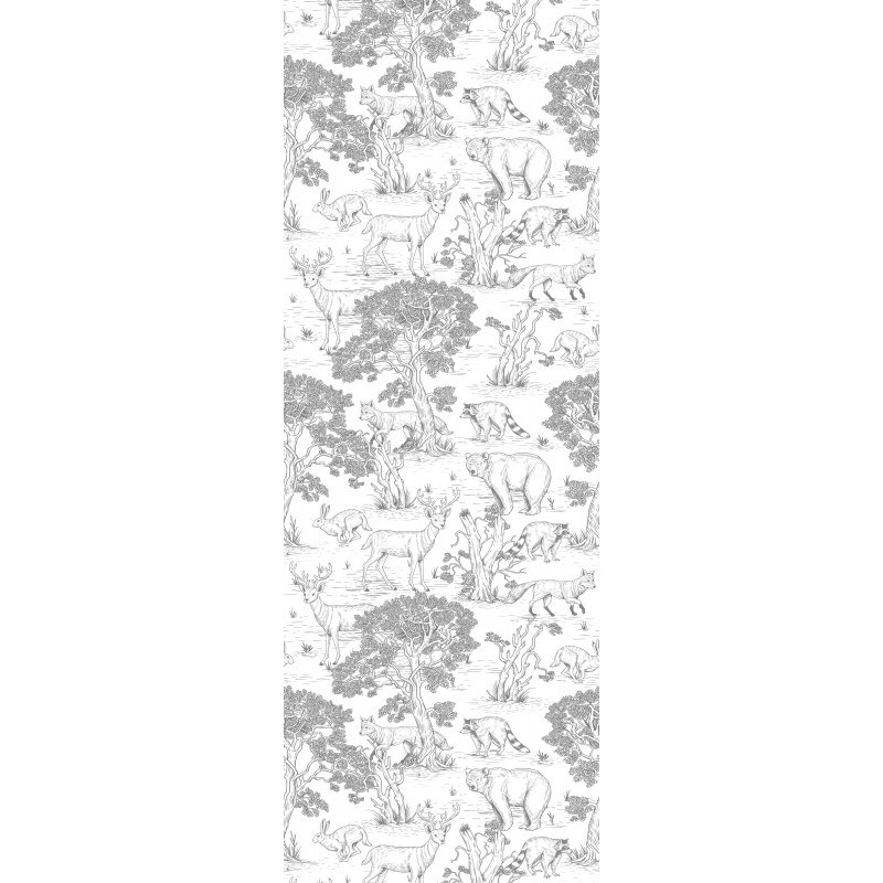 Animals white wallpaper 280x100cm