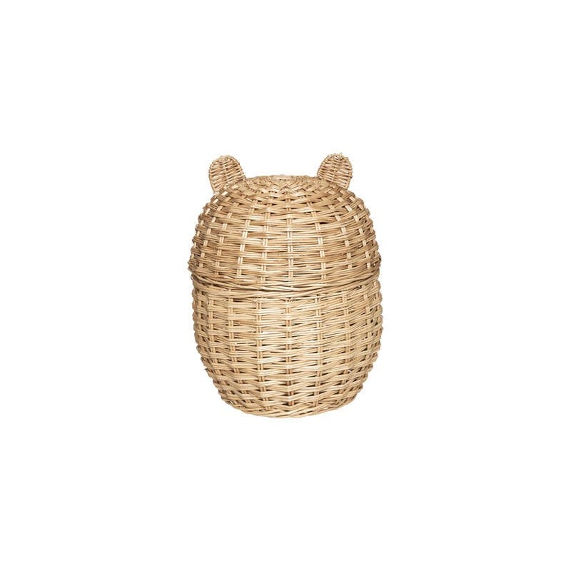 Teddy bear basket with lid diam.27x36cm