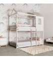 Etagenbett für Kinder Montessori Häuschen 90x190/90x190cm