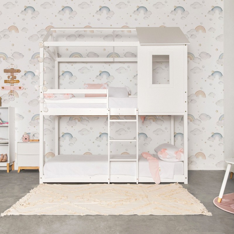 Montessori House Bunk Bed for Kids 90x190/90x190cm