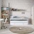 Compact bed 105 white with two beds + 2 drawers Aurora 105x190cm