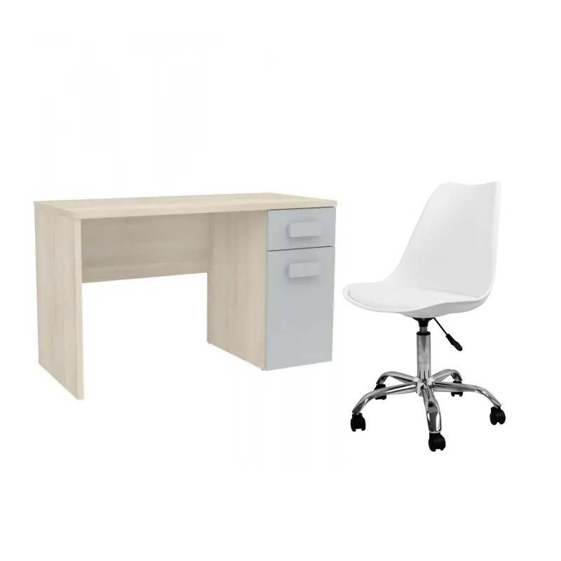 Schreibtisch und Stuhl in Pastell
