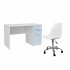 Ensemble bureau et chaise blanc pastel