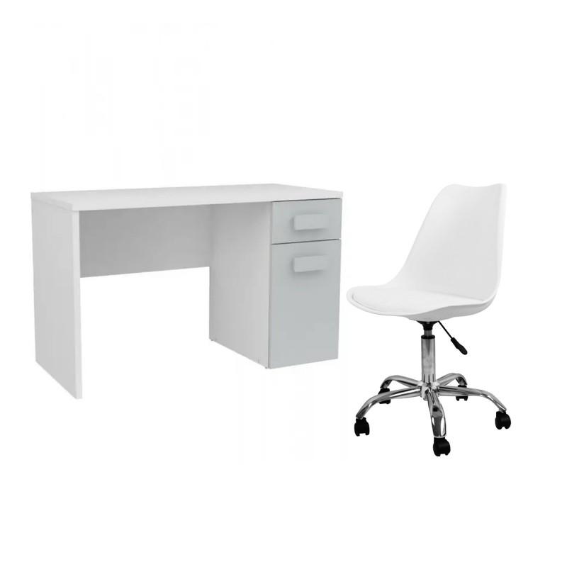 Pack de escritorio y silla Pastel Blanco