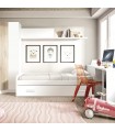White trundle bed + pull out bed with legs Luca 105x190cm / 90x190cm