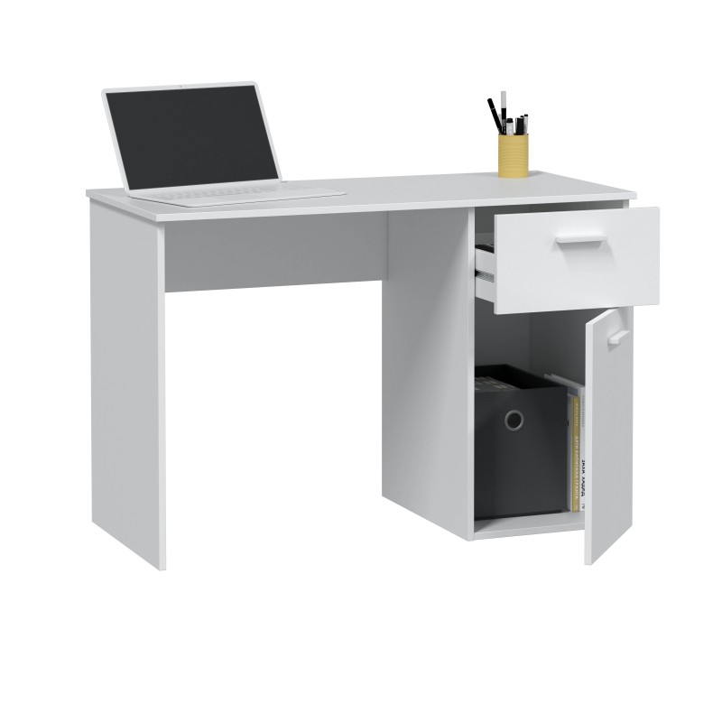 Vanellope table de bureau blanche 73x108x50cm