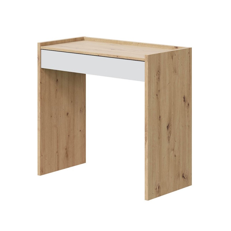 Coco table de bureau blanche avec tiroir 77x81,5x40cm