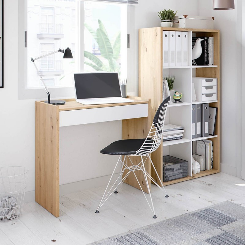 Coco Schreibtisch in weiß mit Schuhblade 77x81,5x40cm