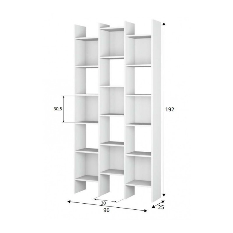 Clare bookcase 192x96x25cm