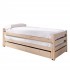 Trundle triple bed white wooden Pepa 90x200 cm