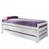 Trundle triple bed white wooden Pepa 90x200 cm