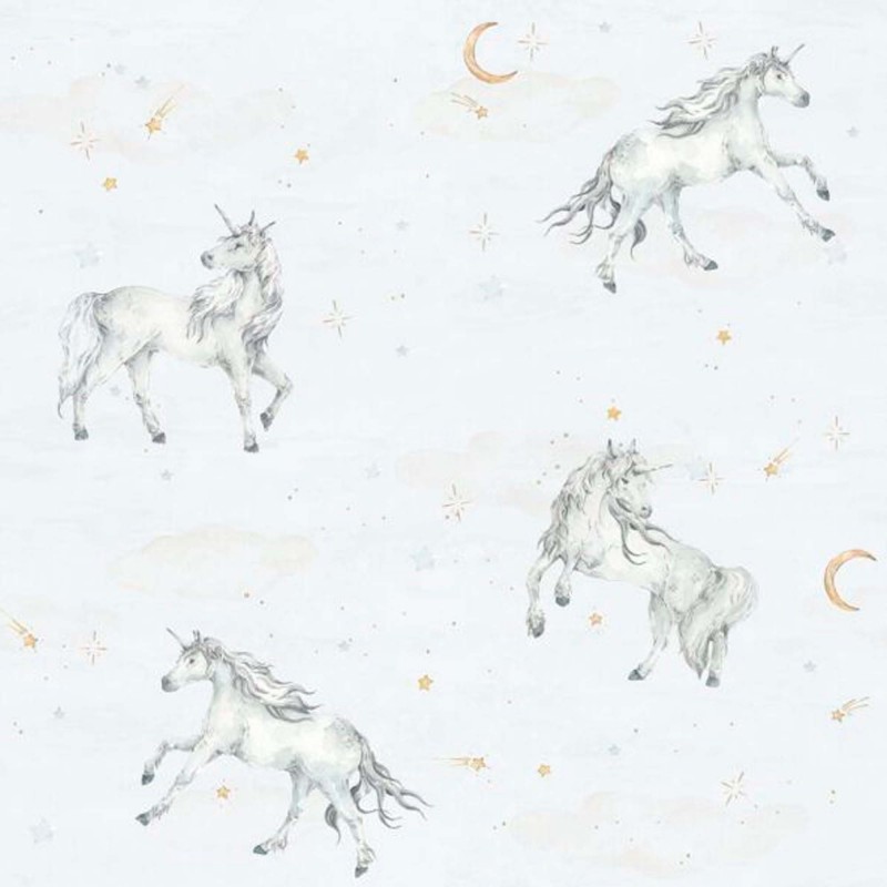 Licornes dans le ciel Papier peint 280x100cm