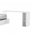 Writing desk with trundle bed support and shelves Giulia 76,5x150/202/242x45