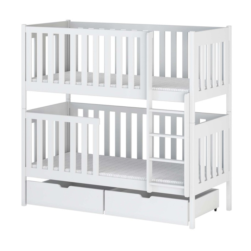 White children's bunk bed Lizzie 80x180cm