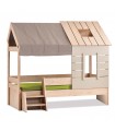 Cama infantil Montessori casita Iris Gris 90x200cm