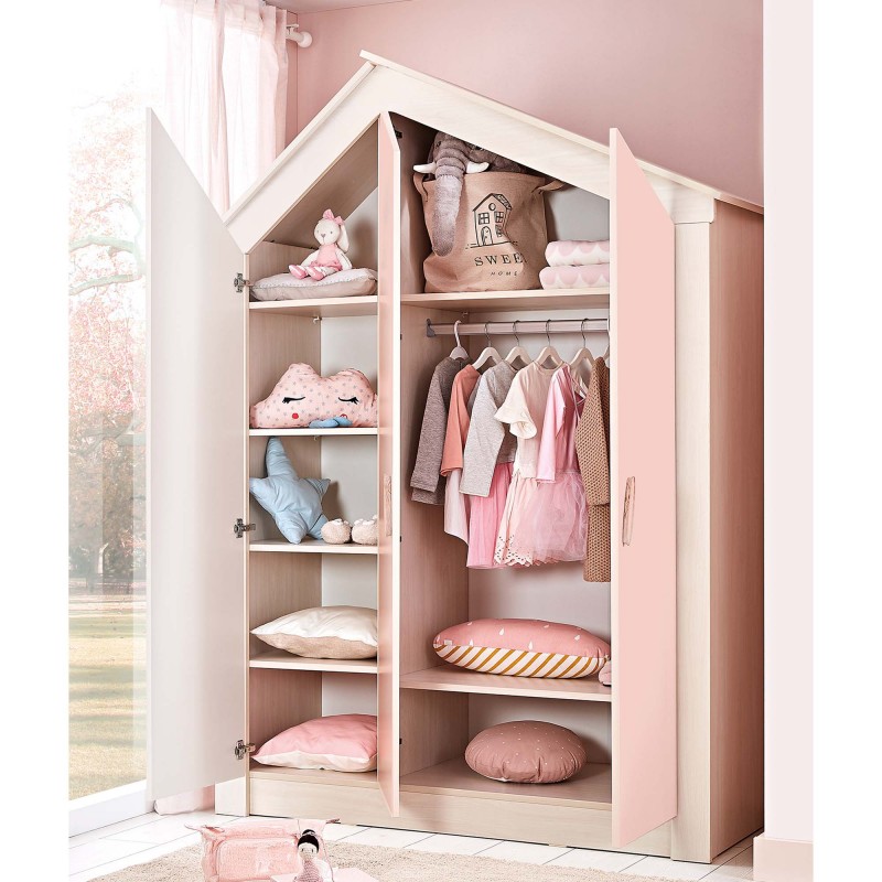 Armário 3 portas aglomerado Iris 207x150x58cm