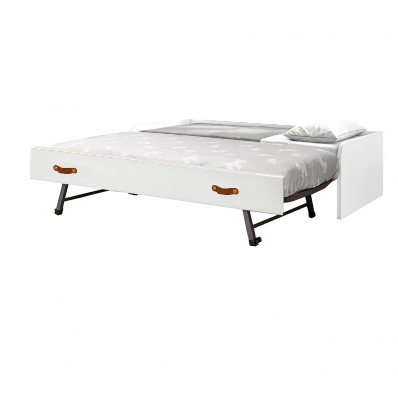 Cama blanca nido + cama elevable Luca 90x190cm / 90x190cm