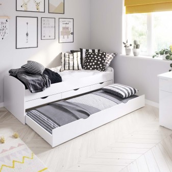 Bed chipboard white Andy 90x200cm