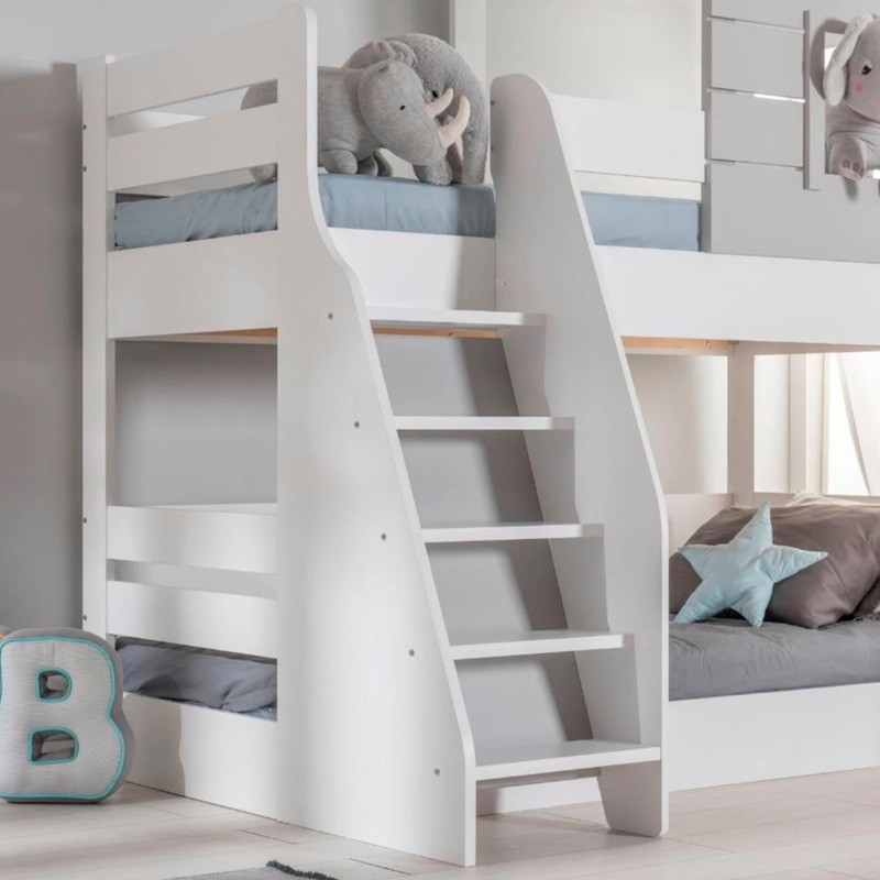 Etagenbett Montessori häuschen Weiß Iris 90/100x200cm