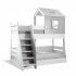 Bunk bed Montessori house white Iris 90/100x200cm