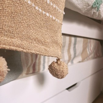 Blanket cotton pink Pom poms 0.5x130x170 cm