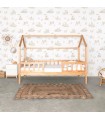Letto bambini Montessori casetta con ringhiera Sawyer 90x190cm
