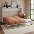 Lit escamotable aggloméré mélamine blanc Elsa 135x190cm