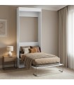 Lit escamotable verticaux aggloméré blanc Elsa 90x190cm