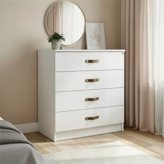 Cômoda 4 gavetas branco Luca 85x87x45cm