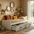 Lit gigogne + 2 tiroirs individuels blanc Elio 105x190cm