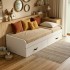 Lit gigogne + 2 tiroirs individuels blanc Elio 105x190cm