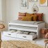 Lit compact 2 lits + 2 tiroirs individuels blanc Abu 105x200cm