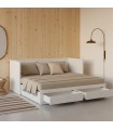 Divano estensibile bianco Mira 160x200cm