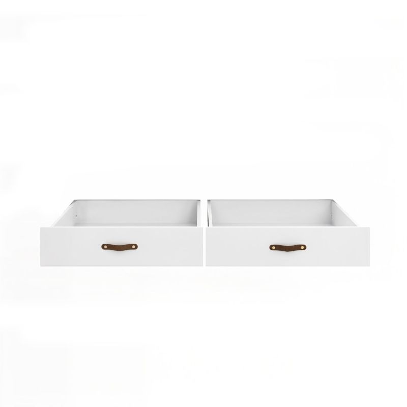 Lit compact 2 lits + 2 tiroirs individuels blanc Abu 105x200cm