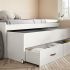 Lit compact 2 lits + 2 tiroirs individuels blanc Abu 105x200cm