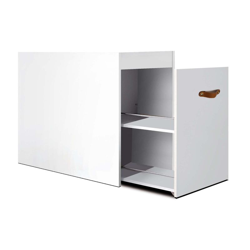 Scrivania con contenitore Lea 76,5x202/245x45