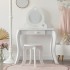 Princess Schminktisch und Hocker Tisch: 91x71,5x50,5cm Hock: 33x28øcm