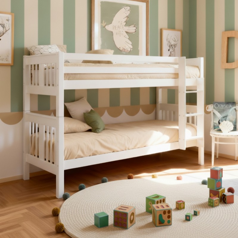 Litera infantil blanca Aventura 90x190cm