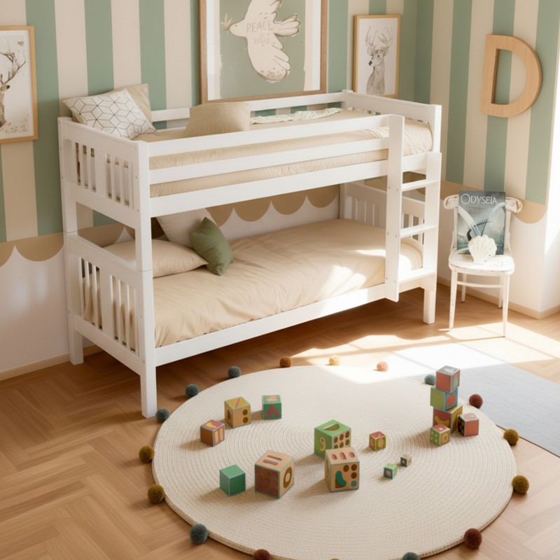 Litera infantil blanca Aventura 90x190cm