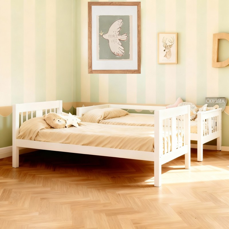 Weißes Kinder-Etagenbett Aventura 90x190cm