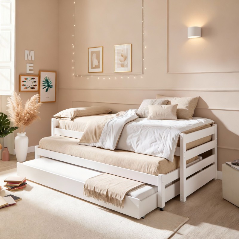 Cama nido triple madera Pepa 90x200 cm