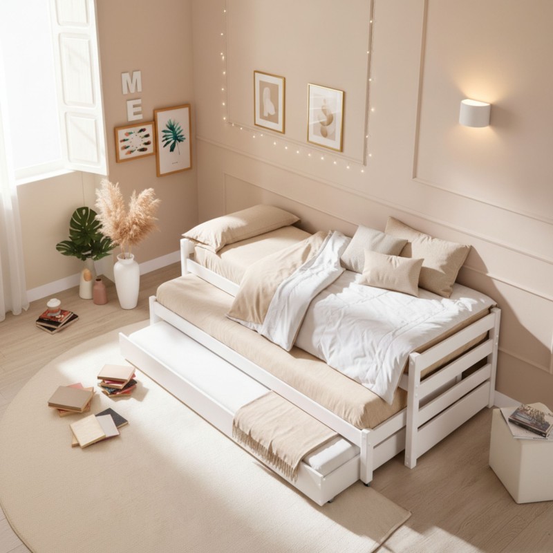 Cama nido triple madera Pepa 90x200 cm