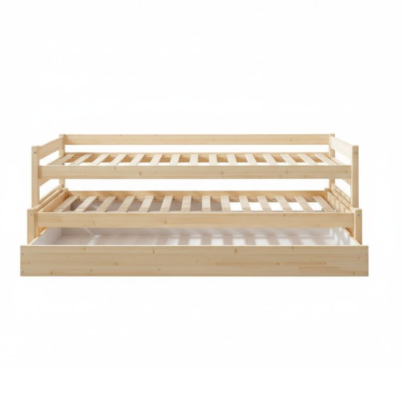 Letto triplo a nido in legno Pepa 90x200 cm