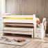 Letto midi con scrivania e letto bianco Gia 90x200/90x190cm