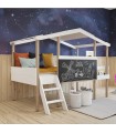 Cama cabaña con pizarra Pumba 90x200cm