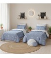 Copripiumino set 3 pezzi pack di 2 + cuscino regalo cotone 90x190cm