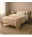 Decke Baumwolle rosa Pompons 0.5x130x170 cm