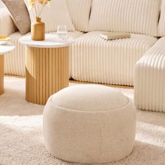 Stool with storage beige Dixie 40x60x60cm