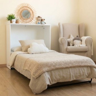 Folding bed white 106x99.2x40.2cm