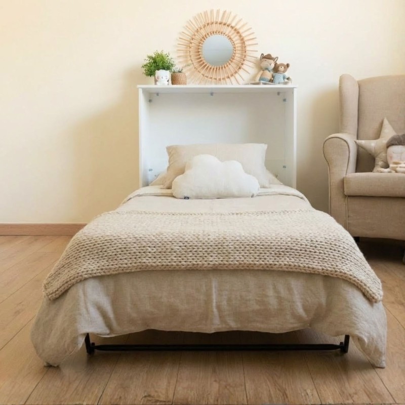 Folding bed white 106x99.2x40.2cm